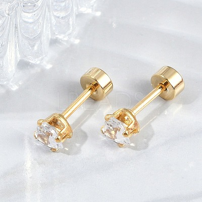 Heart Glass Ear Fake Plugs EJEW-H105-25G-B-1