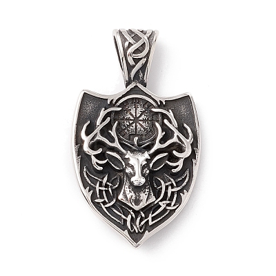 Tibetan Style 304 Stainless Steel Pendants STAS-P305-17AS-1
