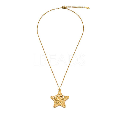 304 Stainless Steel Textured Pendant Necklaces for Women WG28923-02-1