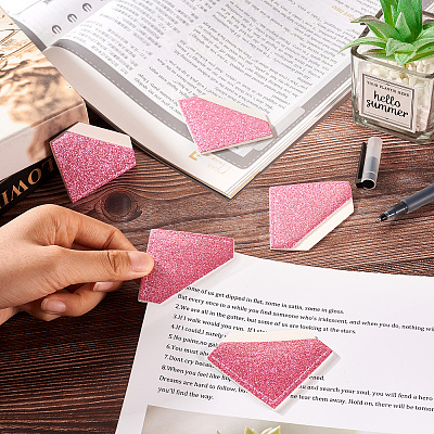 Glitter Imitation Leather Book Corner Protectors AJEW-TAC0038-03C-1