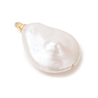 Natural Baroque Pearl Keshi Pearl Pendants PALLOY-JF04777-03-1