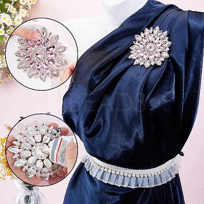 2Pcs Glass Hotfix Rhinestone DIY-GF0013-36A-1