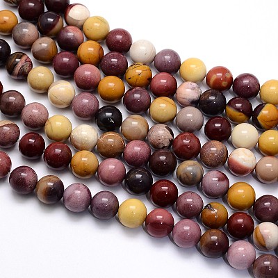 Natural Mookaite Round Beads Strands X-G-O047-12-6mm-1