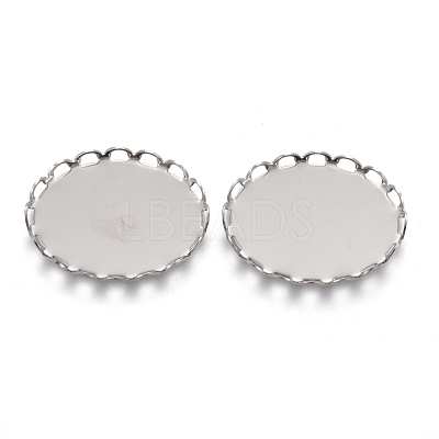 Tarnish Resistant 304 Stainless Steel Cabochon Settings STAS-P249-13A-P-1