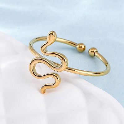 304 Stainless Steel Cuff Rings for Women RJEW-F175-01G-01-1