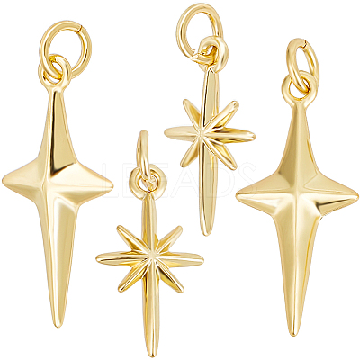 12Pcs 2 Style Brass Pendants KK-CN0002-83-1