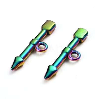 Ion Plating(IP) 304 Stainless Steel Toggle Clasps Parts X-STAS-D142-02C-M-1