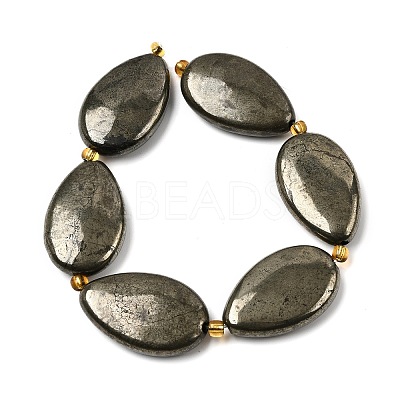 Natural Pyrite Beads Strands G-Z131-B01-02-1