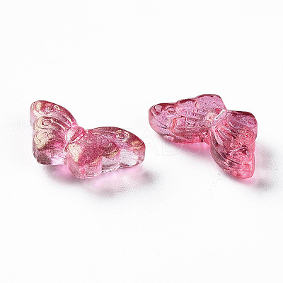 Transparent Spray Painted Glass Beads LS-GLAA-S190-018A-02-1