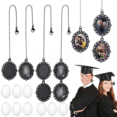8Pcs 2 Styles Alloy Pendant Cabochon Settings FIND-PH0010-58-1