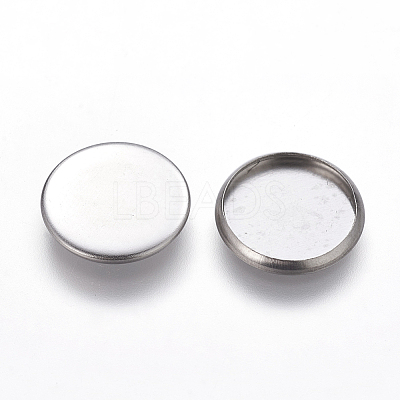 Tarnish Resistant Flat Round 304 Stainless Steel Plain Edge Bezel Cups Y-STAS-S028-29-1