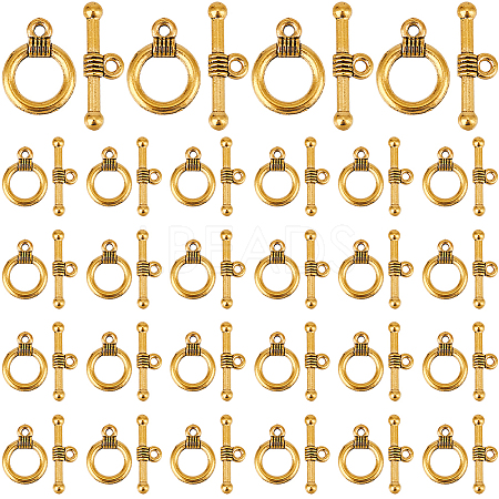 120Pcs Tibetan Style Alloy Toggle Clasps FIND-SP0001-21AG-1