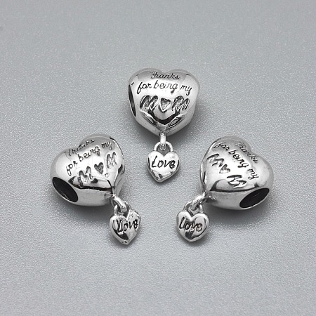 925 Sterling Silver European Beads STER-I019-16AS-1