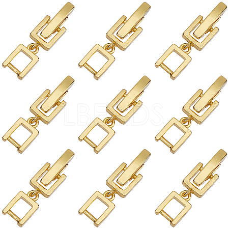 SUNNYCLUE 9Pcs Brass Fold Over Clasps KK-SC0004-06G-1