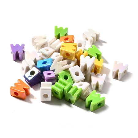 UV Plating Opaque Acrylic European Beads SACR-Z007-01W-1