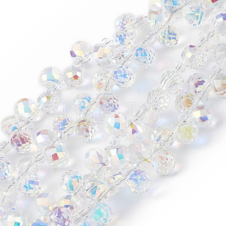 Transparent Electroplate Glass Beads Strands EGLA-F152A-AB02-1