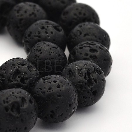 Natural Lava Rock Round Bead Strands X-G-M169-14mm-03-1