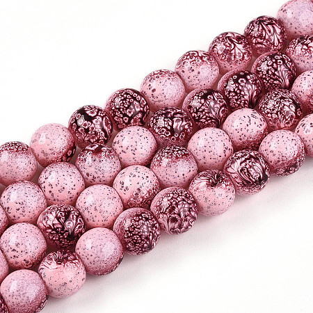 Transparent Baking Paint Glass Beads Strands DGLA-N009-10mm-03-1