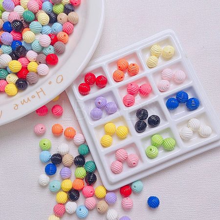 Baking Paint Opaque Acrylic Beads SACR-P035-10-1