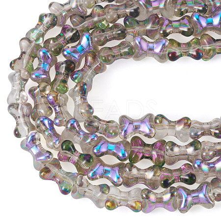 Electroplate Transparent Glass Beads Strands GLAA-TAC0028-009E-1