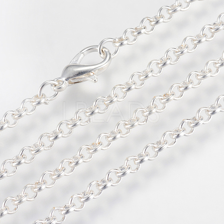 Iron Rolo Chains Necklace Making X-MAK-R015-45cm-S-1