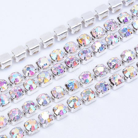 Brass Rhinestone Strass Chains CHC-T003-SS12-02S-1
