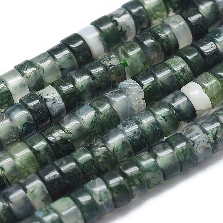 Natural Moss Agate Beads Strand G-A177-01L-01-1