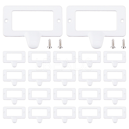 25Pcs Rectangle Zinc Alloy Label Frame Card Holder AJEW-FH0008-75A-1