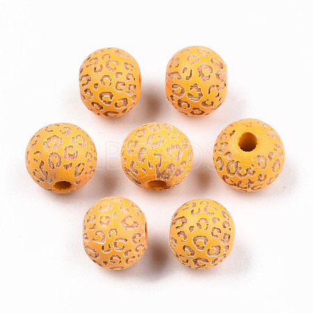Painted Natural Wood Beads WOOD-T021-53A-10-1