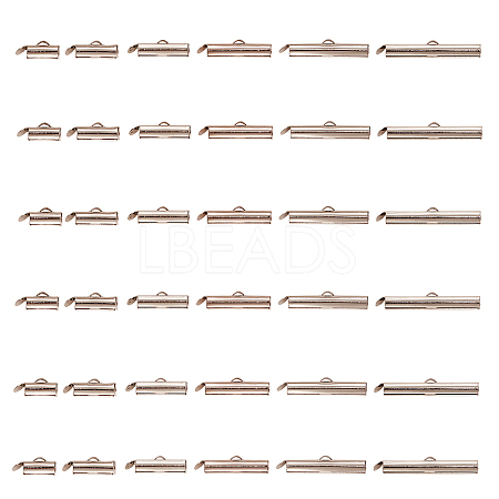 120Pcs 6 Styles Iron Slide On End Clasp Tubes IFIN-CJ0001-47-1