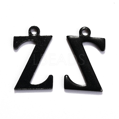 304 Stainless Steel Alphabet Charms STAS-H122-Z-EB-1