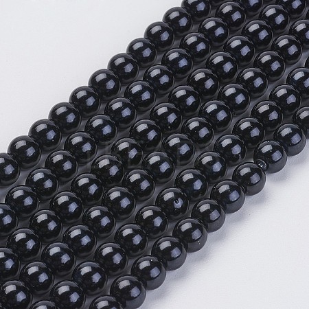 Eco-Friendly Glass Pearl Bead Strands X-HY-A008-6mm-RB080-1