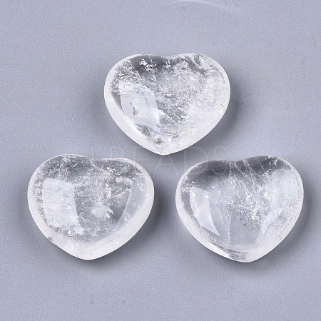 Natural Quartz Crystal Heart Love Stone G-N0326-56J-1