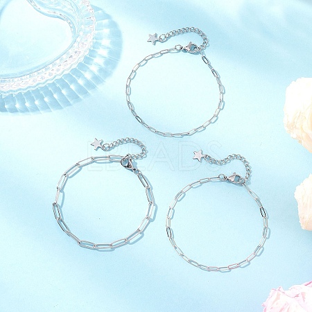 3Pcs 304 Stainless Steel Bracelets BJEW-JB12463-1