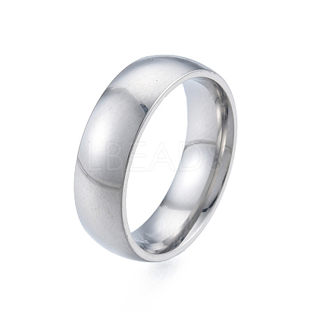 201 Stainless Steel Plain Band Finger Ring for Women RJEW-N043-09P-1
