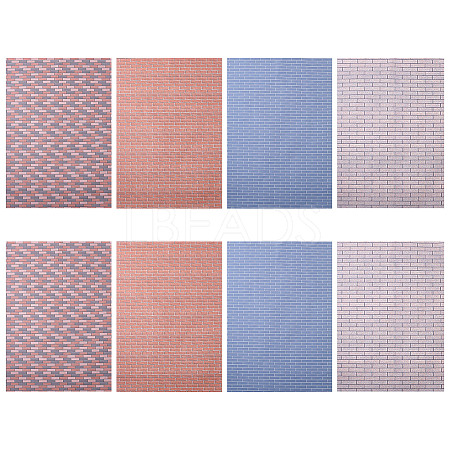 8Pcs 4 Colors Miniature Wallpapers DIY-GO0001-97-1