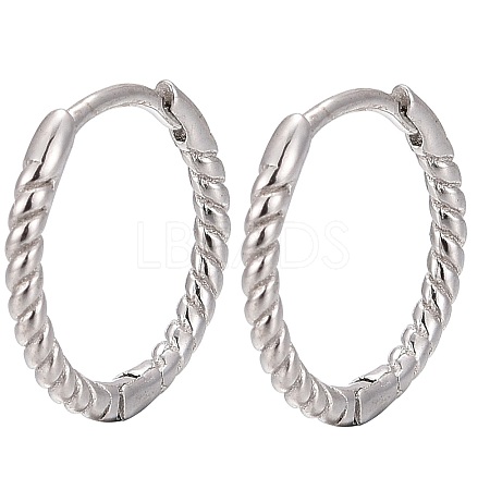 Anti-Tarnish Unisex Rhodium Plated 925 Sterling Silver Hoop Earrings EJEW-AA00271-06P-1