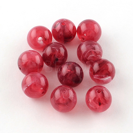 Round Imitation Gemstone Acrylic Beads X-OACR-R029-8mm-09-1