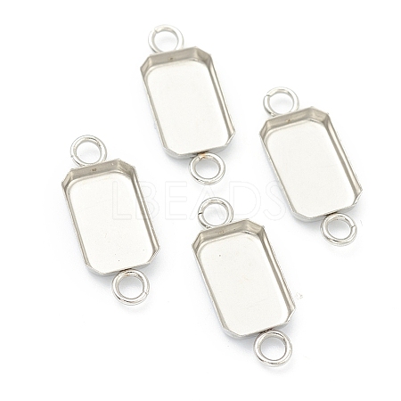 Tarnish Resistant 201 Stainless Steel Cabochon Connector Settings LS-STAS-H143-23P-1