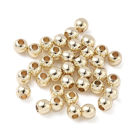 Rack Plating Brass Round Beads KK-A235-01G-01-1