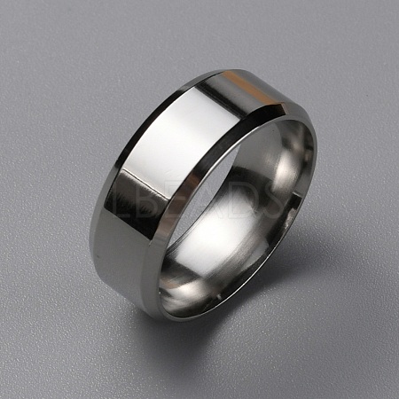 304 Stainless Steel Wide Band Finger Rings for Women Men RJEW-WH0009-12E-1