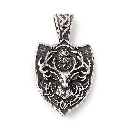 Tibetan Style 304 Stainless Steel Pendants STAS-P305-17AS-1