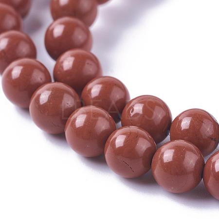 Natural Red Jasper Beads Strands G-F348-01-6mm-A-1