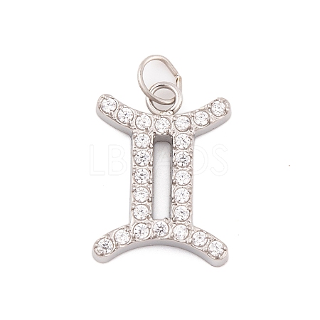 316 Stainless Steel Micro Pave Cubic Zirconia Pendants STAS-K284-01I-P-1