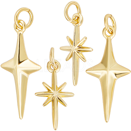 12Pcs 2 Style Brass Pendants KK-CN0002-83-1