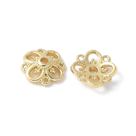 Flower Brass Bead Caps KK-F892-34G-09-1