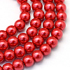 Baking Paint Pearlized Glass Pearl Round Bead Strands X-HY-Q003-10mm-74-1