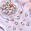 40Pcs 5 Styles Printed Alloy Pendants ENAM-CJ0005-27-5