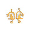 304 Stainless Steel Stud Dangle Earrings WG8A128-01-5