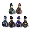 Assembled Synthetic Pyrite and Imperial Jasper Openable Perfume Bottle Pendants G-R481-14-2